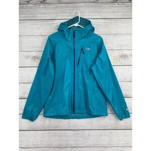 Outdoor Research Helium II Pertex Shield+ Packable Rain Jacket Womens Large Teal